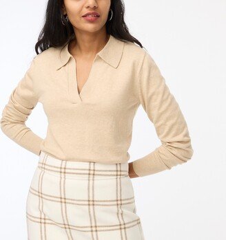 Women's Cotton-Blend Polo Sweater