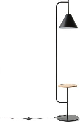 La Redoute Interieurs Mugli Metal Floor Lamp with Wooden Shelf