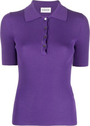 Fine-Ribbed Polo Shirt-AA