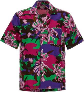 Floral Printed Short-Sleeved Shirt-AB