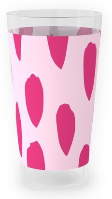 Outdoor Pint Glasses: Brushstrokes - Fuchsia And Light Pink Outdoor Pint Glass, Pink