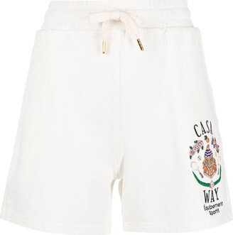 Embroidered-Logo Track Shorts-AB