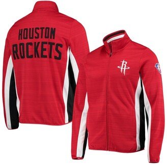 G-iii Sports By Carl Banks Men's Red Houston Rockets 75th Anniversary Power Forward Space-Dye Full-Zip Track Jacket