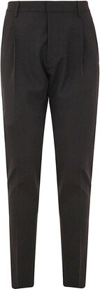 Logo Patch Slim-cut Cropped Pants-AA