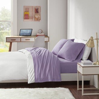 Gracie Mills ID20-705 Cotton Blend Jersey Knit Sheet Set Full Purple,Full