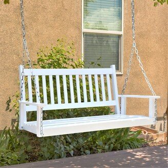 VEIKOUS Outdoor Wood Porch Swing with Chains for 2 Person, 4FT