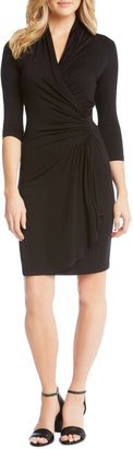 Cascade Faux Wrap Dress