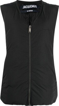 padded V-neck gilet