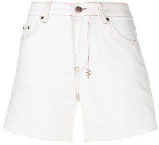 Racer denim shorts