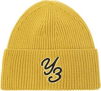 Logo Patch Ribbed Beanie-AA