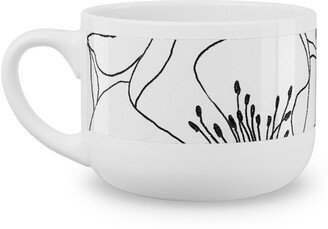 Mugs: White Anemones - Neutral Latte Mug, White, 25Oz, White