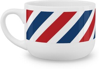 Mugs: American Stripes Diagonal - Multi Latte Mug, White, 25Oz, Multicolor