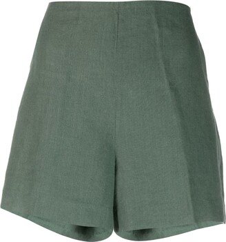 Linen Flat-Front Shorts