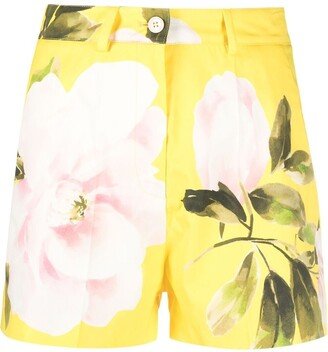 Rose-Print Tailored Shorts