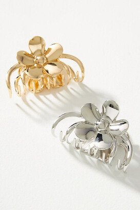By Anthropologie Metal Flower Hair Claw Clips, Set of 2