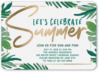 Cocktail Party Invitations: Lets Celebrate Summer Invitation, White, 5X7, Matte, Signature Smooth Cardstock, Rounded