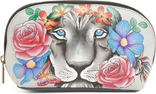 TJMAXX Hand Painted Leather Cosmetic Zip Pouch