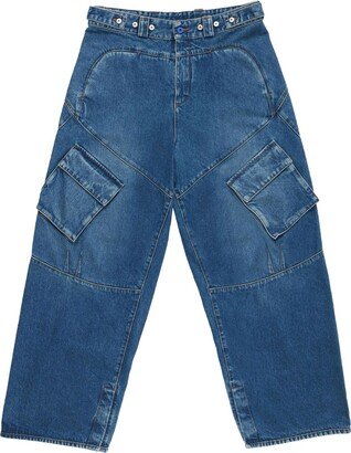 Wide-Leg Cargo Jeans-AJ