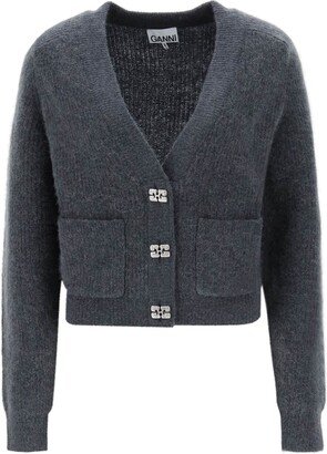 Wool Cardigan With Jewel Buttons