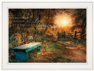 Show Me the Path by Robin-Lee Vieira, Ready to hang Framed print, White Frame, 19