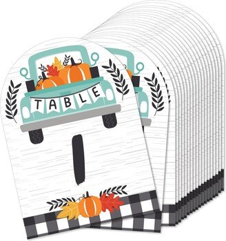 Big Dot Of Happiness Happy Fall Truck - Double-Sided 5 x 7 inches Cards - Table Numbers - 1-20