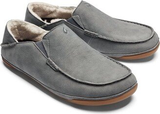 Men's Kipuka Hulu Leather Slipper In Charcoal