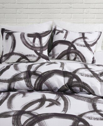 CosmoLiving Anaya Printed 3-Pc. Duvet Cover Set, Full/Queen - Black, White