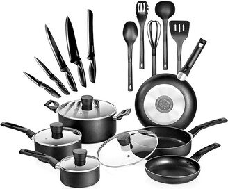 20Pc Black Cookware Set-AA