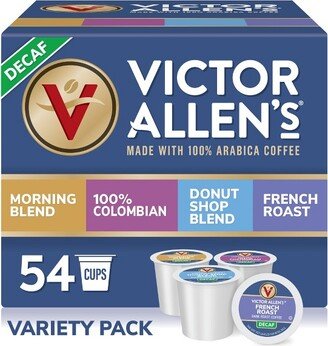 Victor Allen's Coffee Decaf Variety Pack Light-Med Roast Coffee Pods, 54 Ct