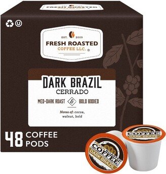 Fresh Roasted Coffee - Dark Brazil Cerrado Med-Dark Roast Single Serve Pods - 48CT