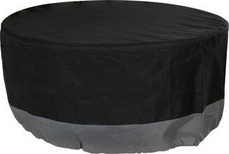 Sunnydaze Decor Sunnydaze Round 2-Tone Outdoor Fire Pit Cover - Gray/Black - 80-Inch - 80 x 25-Inch