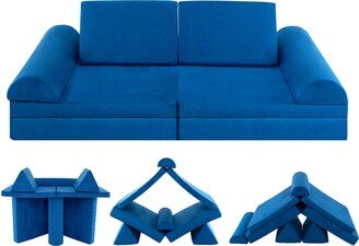 8 PCS Kids Play Sofa Set Modular Convertible Foam Folding - See Details