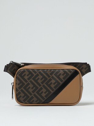 Diagonal beltbag in coated cotton and leather