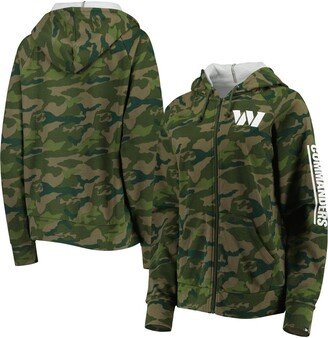 Women's Camo Washington Commanders Raglan Full-Zip Hoodie