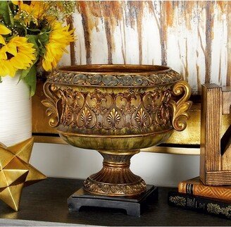 Studio 350 Gold Resin Traditional Decorative Bowl 13 x 15 x 10