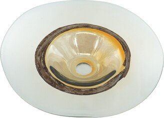 Lovell Glass Bowl - 17 x 17 x 3 - Brown/Copper