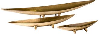 Antique Brass Tapered Boat Bowls-AA