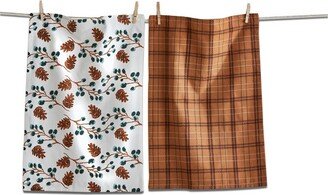 tagltd Pinecone Sprig Dishtowel S/2