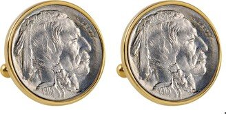 American Coin Treasures 1913 First-Year-Of-Issue Buffalo Nickel Bezel Coin Cuff Links