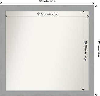 Choose Your Custom Size, 32-in Short Side, Brushed Nickel Framed Bathroom Wall Mirror