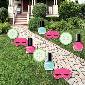 Big Dot Of Happiness Spa Day - Lawn Decor - Outdoor Girls Makeup Party Yard Decor - 10 Pc