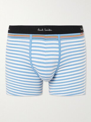 Long-Length Striped Stretch-Cotton Boxer Briefs-AA