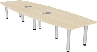Skutchi Designs, Inc. 10 Person Boat Shaped Conference Table with Power Modules Post Legs