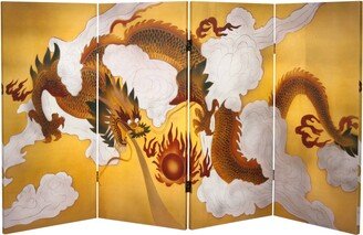Handmade 3' Dragon in the Sky Canvas Room Divider