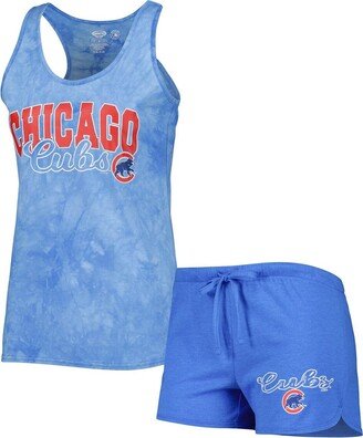 Women's Concepts Sport Royal Chicago Cubs Billboard Racerback Tank Top and Shorts Sleep Set