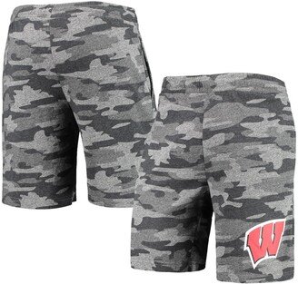 Men's Concepts Sport Charcoal, Gray Wisconsin Badgers Camo Backup Terry Jam Lounge Shorts - Charcoal, Gray