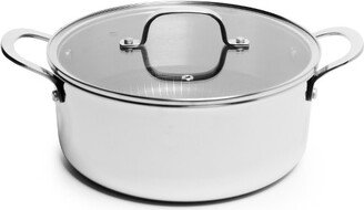 Lexi Home Tri-ply 4.8 Qt. Stainless Steel Casserole Pot with Glass Lid