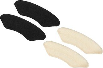 Unique Bargains Silicone Heel Support Cup Pads Orthotic Insole Plantar Care Heel Pads 4Pcs PU Clear Beige Black