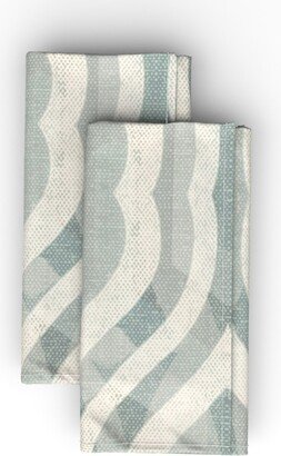 Cloth Napkins: Modern Watercolor Damask - Gray Cloth Napkin, Longleaf Sateen Grand, Gray