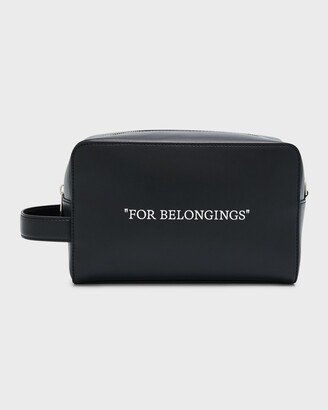 Men's Quote Bookish Leather Toiletry Pouch